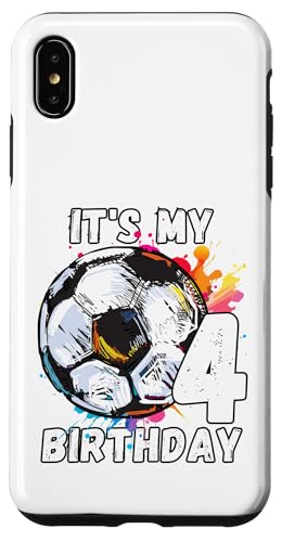 Kinder Awesome Soccer 4. Geburtstag Fußball Geburtstag Party Hülle für iPhone XS Max Kinder Awesome Soccer 4. Geburtstag Fußball Geburtstag Party Hülle für iPhone XS Max von It's My Birthday Soccer Party Gifts & Apparel