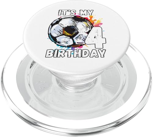Kinder Awesome Soccer 4. Geburtstag Fußball Geburtstag Party PopSockets PopGrip für MagSafe Kinder Awesome Soccer 4. Geburtstag Fußball Geburtstag Party PopSockets PopGrip für MagSafe von It's My Birthday Soccer Party Gifts & Apparel