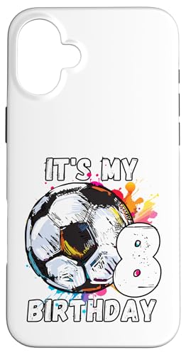 Kinder Awesome Soccer 8. Geburtstag Fußball Geburtstag Party Hülle für iPhone 16 Plus Kinder Awesome Soccer 8. Geburtstag Fußball Geburtstag Party Hülle für iPhone 16 Plus von It's My Birthday Soccer Party Gifts & Apparel