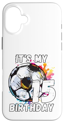 Kinder-Fußball-Geburtstagsparty zum 15. Geburtstag Hülle für iPhone 16 Plus Kinder-Fußball-Geburtstagsparty zum 15. Geburtstag Hülle für iPhone 16 Plus von It's My Birthday Soccer Party Gifts & Apparel