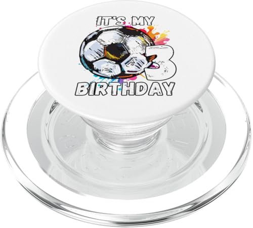 Kinder-Fußball-Geburtstagsparty zum 3. Geburtstag PopSockets PopGrip für MagSafe Kinder-Fußball-Geburtstagsparty zum 3. Geburtstag PopSockets PopGrip für MagSafe von It's My Birthday Soccer Party Gifts & Apparel