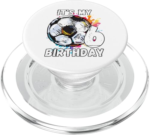 Kinder-Fußball-Geburtstagsparty zum 6. Geburtstag PopSockets PopGrip für MagSafe Kinder-Fußball-Geburtstagsparty zum 6. Geburtstag PopSockets PopGrip für MagSafe von It's My Birthday Soccer Party Gifts & Apparel