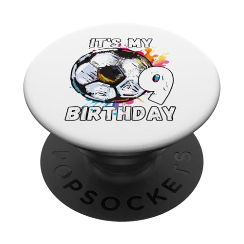 Kinder-Fußball-Geburtstagsparty zum 9. Geburtstag PopSockets Klebender PopGrip Kinder-Fußball-Geburtstagsparty zum 9. Geburtstag PopSockets Klebender PopGrip von It's My Birthday Soccer Party Gifts & Apparel