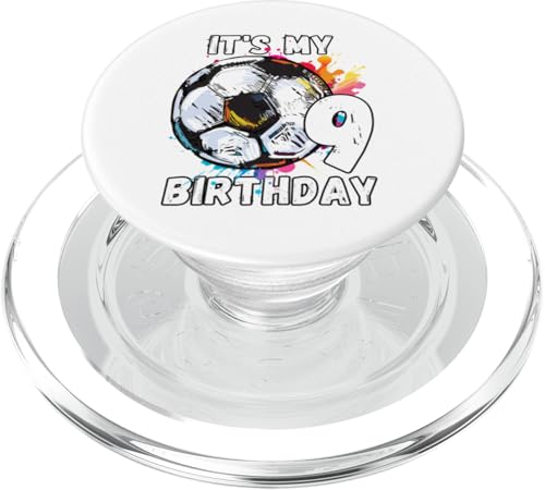 Kinder-Fußball-Geburtstagsparty zum 9. Geburtstag PopSockets PopGrip für MagSafe Kinder-Fußball-Geburtstagsparty zum 9. Geburtstag PopSockets PopGrip für MagSafe von It's My Birthday Soccer Party Gifts & Apparel