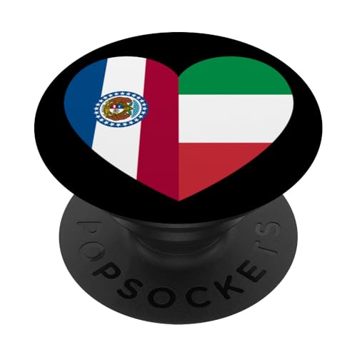 Missouri and Italy Flags: Heart Shaped Unity PopSockets Klebender PopGrip Missouri and Italy Flags: Heart Shaped Unity PopSockets Klebender PopGrip von Italy Love Pride Merch