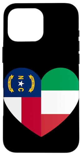 N. Carolina and Italy Flags: Heart Shaped Unity Hülle für iPhone 16 Pro Max N. Carolina and Italy Flags: Heart Shaped Unity Hülle für iPhone 16 Pro Max von Italy Love Pride Merch