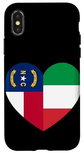 N. Carolina and Italy Flags: Heart Shaped Unity Hülle für iPhone X/XS N. Carolina and Italy Flags: Heart Shaped Unity Hülle für iPhone X/XS von Italy Love Pride Merch