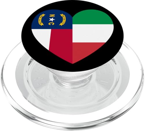 N. Carolina and Italy Flags: Heart Shaped Unity PopSockets PopGrip für MagSafe N. Carolina and Italy Flags: Heart Shaped Unity PopSockets PopGrip für MagSafe von Italy Love Pride Merch