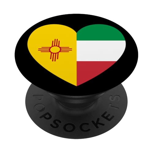 New Mexico and Italy Flags: Heart Shaped Unity PopSockets Klebender PopGrip New Mexico and Italy Flags: Heart Shaped Unity PopSockets Klebender PopGrip von Italy Love Pride Merch