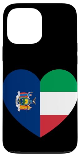 New York and Italy Flags: Heart Shaped Unity Hülle für iPhone 13 Pro Max von Italy Love Pride Merch