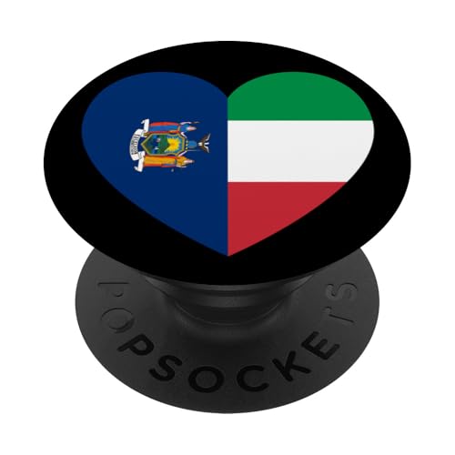 New York and Italy Flags: Heart Shaped Unity PopSockets Klebender PopGrip New York and Italy Flags: Heart Shaped Unity PopSockets Klebender PopGrip von Italy Love Pride Merch