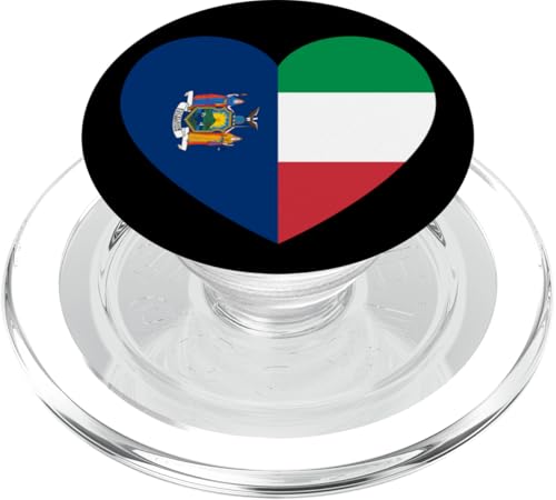 New York and Italy Flags: Heart Shaped Unity PopSockets PopGrip für MagSafe New York and Italy Flags: Heart Shaped Unity PopSockets PopGrip für MagSafe von Italy Love Pride Merch