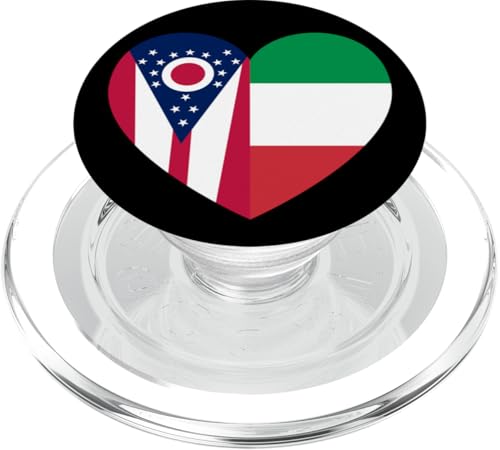 Ohio and Italy Flags: Heart Shaped Unity PopSockets PopGrip für MagSafe Ohio and Italy Flags: Heart Shaped Unity PopSockets PopGrip für MagSafe von Italy Love Pride Merch