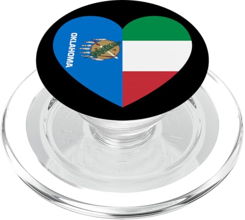 Oklahoma and Italy Flags: Heart Shaped Unity PopSockets PopGrip für MagSafe Oklahoma and Italy Flags: Heart Shaped Unity PopSockets PopGrip für MagSafe von Italy Love Pride Merch