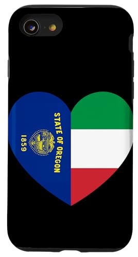 Oregon and Italy Flags: Heart Shaped Unity Hülle für iPhone SE (2020) / 7 / 8 von Italy Love Pride Merch