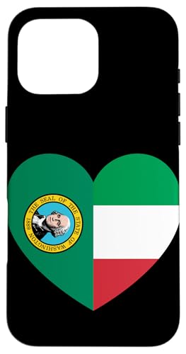 Washington and Italy Flags: Heart Shaped Unity Hülle für iPhone 16 Pro Max Washington and Italy Flags: Heart Shaped Unity Hülle für iPhone 16 Pro Max von Italy Love Pride Merch