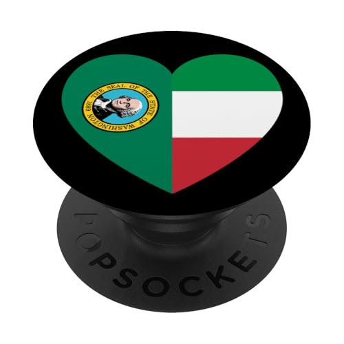Washington and Italy Flags: Heart Shaped Unity PopSockets Klebender PopGrip Washington and Italy Flags: Heart Shaped Unity PopSockets Klebender PopGrip von Italy Love Pride Merch