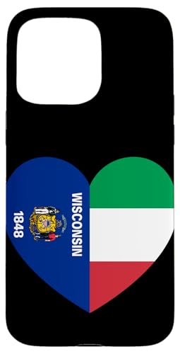 Wisconsin and Italy Flags: Heart Shaped Unity Hülle für iPhone 15 Pro Max Wisconsin and Italy Flags: Heart Shaped Unity Hülle für iPhone 15 Pro Max von Italy Love Pride Merch