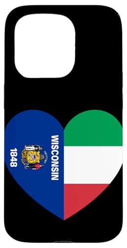 Wisconsin and Italy Flags: Heart Shaped Unity Hülle für iPhone 15 Pro Wisconsin and Italy Flags: Heart Shaped Unity Hülle für iPhone 15 Pro von Italy Love Pride Merch