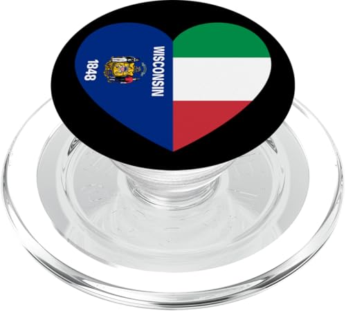 Wisconsin and Italy Flags: Heart Shaped Unity PopSockets PopGrip für MagSafe Wisconsin and Italy Flags: Heart Shaped Unity PopSockets PopGrip für MagSafe von Italy Love Pride Merch