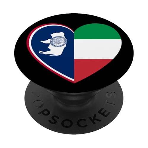 Wyoming and Italy Flags: Heart Shaped Unity PopSockets Klebender PopGrip Wyoming and Italy Flags: Heart Shaped Unity PopSockets Klebender PopGrip von Italy Love Pride Merch