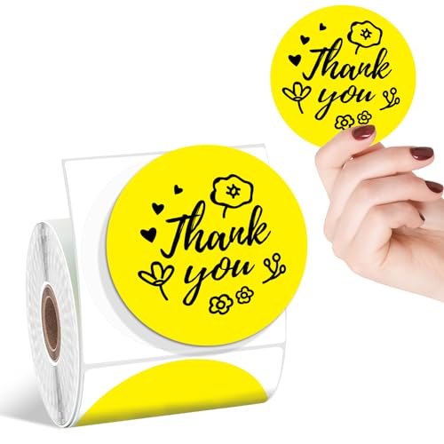 Itari 2×2 Thermo Etiketten - Etiketten selbstklebend (50mm x 50mm), Thermopapier mit Perforation für Etikettendrucker, Kompatibel mit eBay, FedEx, DHL, 500 Etiketten, Gelb von Itari