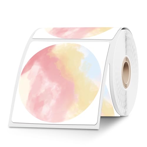 Itari 3" Direct Thermal Labels, Multipurpose Labels, self-Adhesive Kompatible mit Thermo Etikettendrucker,Thermo Papier für Schule, Zuhause, Büro, Kleine Unternehmen 500 Etiketten (Runden-76 x 76mm) von Itari