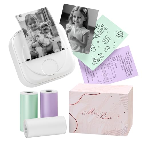 Itari Q02 Mini Drucker- Facelifting T02 Thermodrucker zum Lernen, Etikettendrucker für Notizen, Tagebuch, Memo, Foto, Journal, Bluetooth Fotodrucker für Smartphone, mit 3 Rollen Papier Itari Q02 Mini Drucker- Facelifting T02 Thermodrucker zum Lernen, Etikettendrucker für Notizen, Tagebuch, Memo, Foto, Journal, Bluetooth Fotodrucker für Smartphone, mit 3 Rollen Papier von Itari