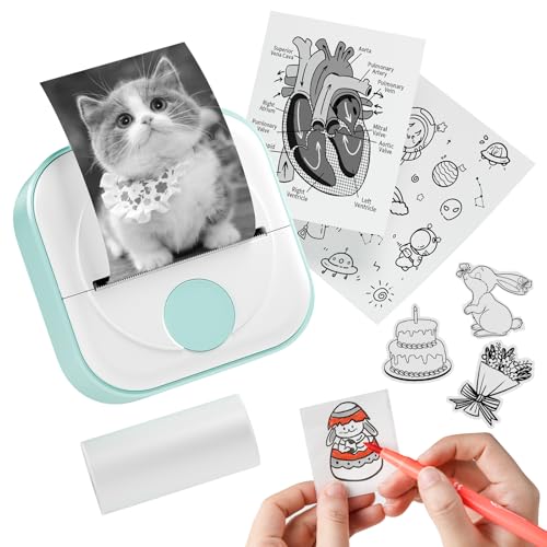 Q02 Mini Drucker- Bluetooth Fotodrucker für Smartphone, Thermodrucker für Lernen, Schulsachen Aesthetic, Kompatibel mit T02 papier, Etikettendrucker für Notizen, Tagebuch, Memo, Foto, Journal, DIY Q02 Mini Drucker- Bluetooth Fotodrucker für Smartphone, Thermodrucker für Lernen, Schulsachen Aesthetic, Kompatibel mit T02 papier, Etikettendrucker für Notizen, Tagebuch, Memo, Foto, Journal, DIY von Itari