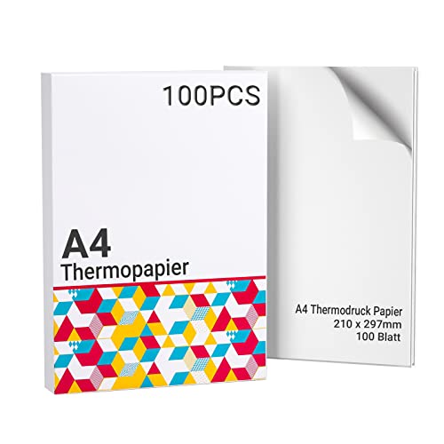 Thermopapier A4 für tragbaren Drucker M08F-A4, kompatibel mit Brother PJ762/PJ763MFi, Phomemo M08F, HPRT MT800/MT800Q, schnell trocknendes Thermopapier M08F Druckerpapier, 210x297mm, 100 Blatt von Itari