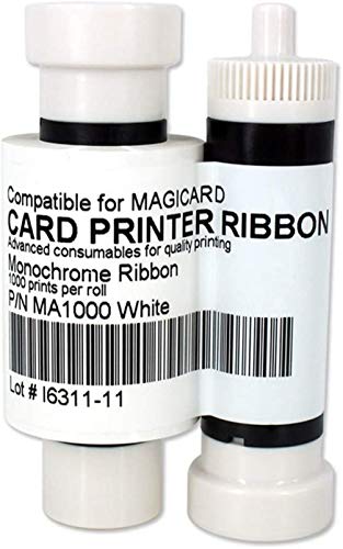 MA1000K Weißes Farbband, kompatibel mit Magicard Pronto Enduro3E Rio Pro Magicard 300 Magicard 600 Drucker, 1000 Bilder von Iteche