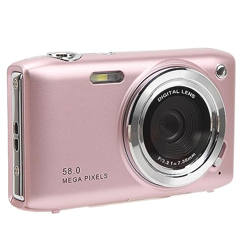 High Definition, 2,88-Zoll-Bildschirm, 58 MP 4K HD-Videokamera, Multifunktional, Digitale Makro-Videokamera mit Fester Brennweite für Nacht, Sport, Versammlungen, Strände (Rosa) von Itonash