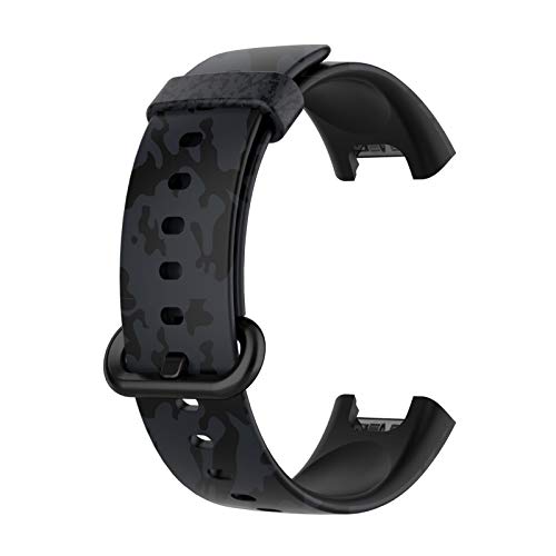 Itonash Smart Watch-Ersatztisch, Weiches Silikonarmband, Ersatz-Uhrenarmbänder, Bedrucktes Silikon-Armband in Tarnfarben Mi Watch Lite/Redmi Watch Lite (Tarnung schwarz) von Itonash