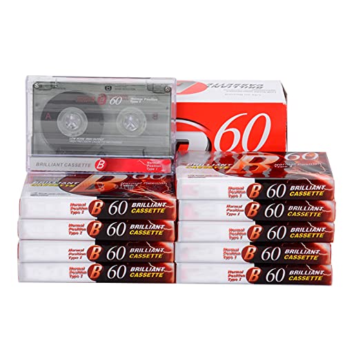 Audio Cassette Empty Cassette Tapes: Recorder CD & DVD Player Cassette 60 Minutes Time Low-Noise Surface Walkman Cassette Pre-Voltage Micro Voice Cassette with Music Radio Pack of 10 Brick (10 Brick) von Itoyx