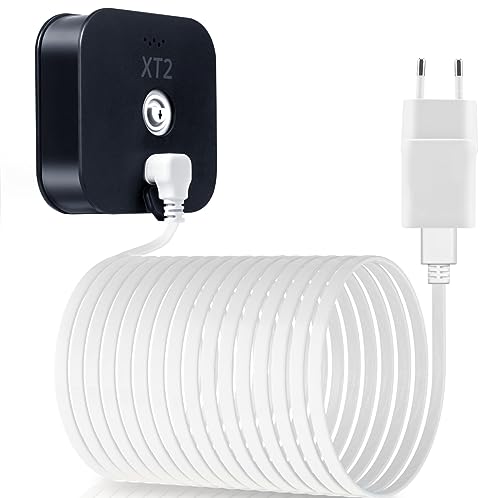 Itramax 3M Blink XT XT2 Ladekabel mit Ladegerät(1Stück), Wandadapter Stromversorgung und rechtwinkligen Micro USB Flach Kabel,Indoor Outdoor Wasserdichtes Netzteil Stromkabel für Blink XT XT2 Kamera von Itramax