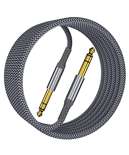 Itramax 6,35 mm TRS-Audiokabel 3 M,Gerader 6,35-mm-Männchenstecker,Symmetrisches Stereo-Kabel, 6,35 Instrumenten-Interconnect-Kabel für E-Gitarre,Bass,Keyboard,Mixer,Monitorverstärker,Lautsprecher von Itramax