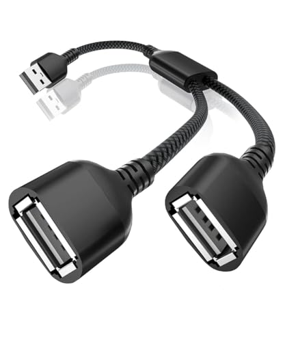 Itramax USB Splitter Y Kabel 0.3M, USB A 1 Stecker zu 2 Buchse Port Verlängerungs Doppelstecker Adapter Verteiler,Dual Doppel USB Port 2-Fach Dock Hub für Mac,Auto,Xbox One X S,PS4,PS7,Laptop von Itramax