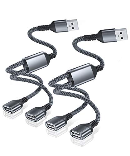 Itramax USB Splitter 1 zu 2 1M 2-Stück,USB Verteiler Splitter Kabel,USB Y Verlängerungskabel,USB A 1 Stecker zu 2 Buchse Adapter,Doppel Port USB Hub,Doppelstecker für Mac,Auto,Xbox One,PS5,PS4,Laptop von Itramax