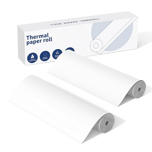ItriAce 2 Rollen Thermopapier, Thermodruckerpapier, Kompatibel mit M832 M834 und anderen tragbaren A4-Druckern, 210mm Breite 7m Länge, 23 Blatt/Rolle von ItriAce
