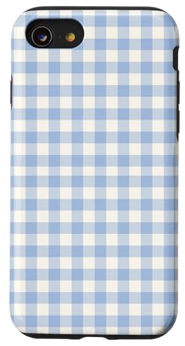 Blauer Gingham-Ästhetik Hülle für iPhone SE (2020) / 7 / 8 von ItsAlwaysSummer