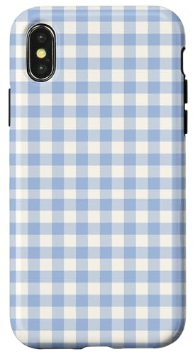 Blauer Gingham-Ästhetik Hülle für iPhone X/XS Blauer Gingham-Ästhetik Hülle für iPhone X/XS von ItsAlwaysSummer