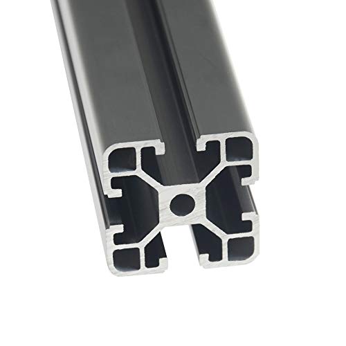 Iverntech 1 Stück 400 mm 4040 Eloxierte Linearschiene nach europäischem Standard Schwarze Aluminiumprofilextrusion mit 8-mm-Schlitz der Serie 40 für 3D-Drucker und CNC-DIY-Lasergravurmaschine von Iverntech