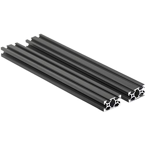 Iverntech 2pcs 300mm 2040V Europäische Norm Eloxierte schwarze Aluminiumprofilextrusions-Linearschiene für 3D-Drucker und CNC-DIY-Lasergravurmaschine von Iverntech