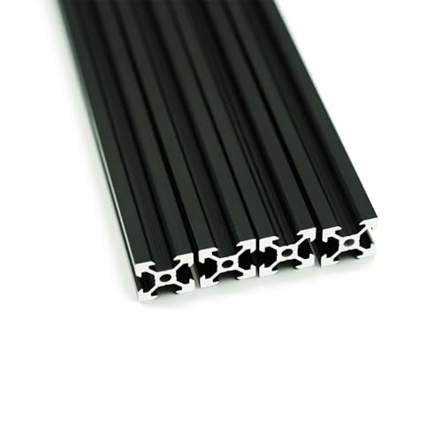 Iverntech 4 Stück 600 mm 2020 V Typ Schwarz Europäischer Standard Eloxierte Linearschiene Aluminiumprofilextrusion für DIY 3D-Drucker und CNC-Maschinen von Iverntech