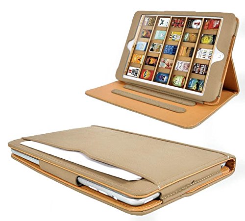Iverson iPad 4 Hülle/Case aus Leder für iPad 2 und iPad 3, mit Displayschutzfolie und Reinigungstuch Length 25cm Width 19.5cm Thickness 2.5cm kaki von Iverson