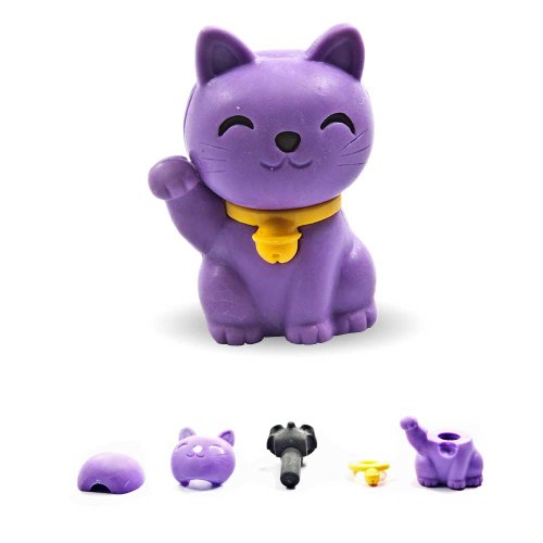 Iwako Puzzle Radiergummi zum Sammeln violette Glückskatze Katze von Iwako