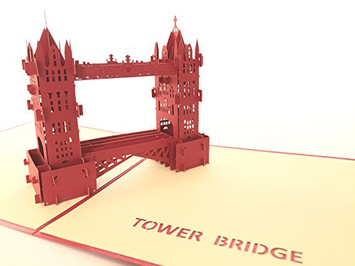 Tower Bridge London England UK Pop-Up-Grußkarte, Kirigami-Papierbastel-Postkarten von IwishYou
