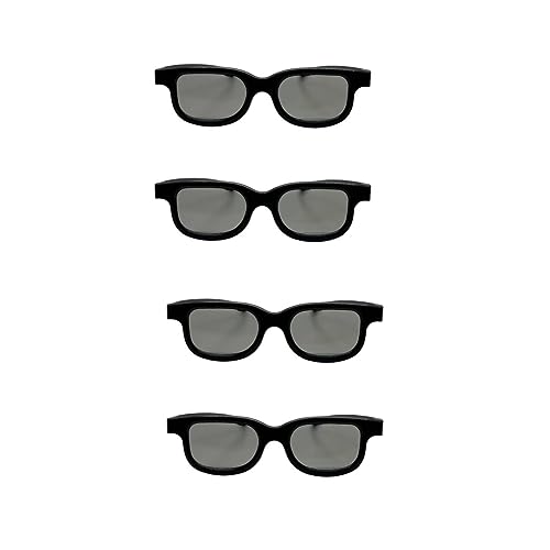 3D-Brille mit RealD Zirkularpolarisation, nicht blinkend, passive 3D-Brille für Reald-Format-Kino/passiv polarisierte 3D für Computermonitore/Fernseher/Projektoren (4 Stück) von Izgut