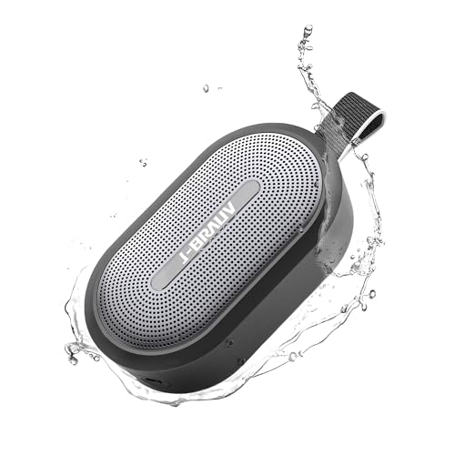 J-BRAUV Fahrrad Tragbarer Bluetooth-Lautsprecher, Mini Musikbox Bluetooth 5.3 Box mit IP67 Wasserdicht, 10H Akku, TWS Eingebautes Mikrofon, 8W Outdoor-Lautsprecher für Camping, Garten, Pool, Strand von J-BRAUV
