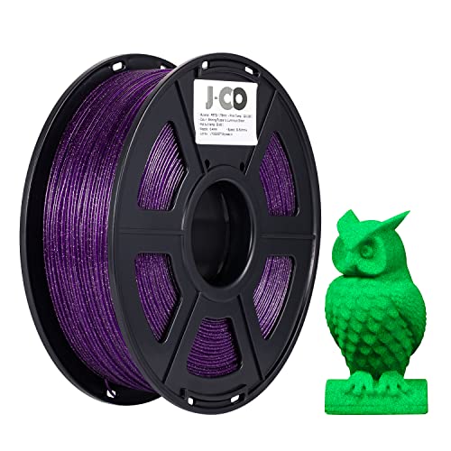 J-CD PETG-Filament für 3D-Drucker, glitzernd, lila, leuchtet im Dunkeln, 1,75 mm, 1 kg (1 kg)/Spule von J-CD
